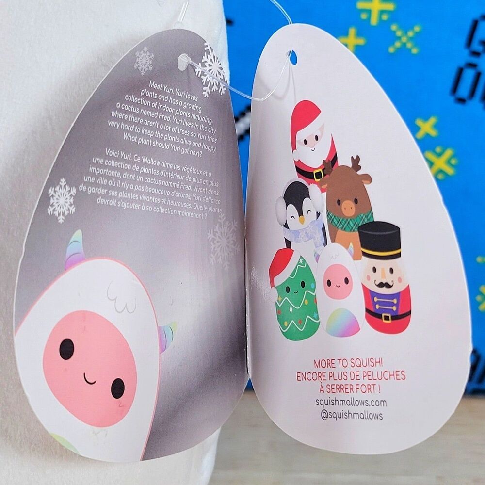Squishmallow Yuri the Yeti 8" UltraSoft Christmas Holiday Kids Plush 2021 NWT - Picture 10 of 11